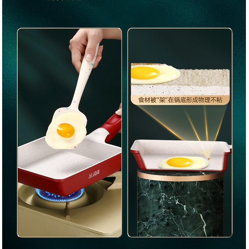 Maifan Stone Yaki Pan Small Non-Stick Pan Mini Japanese Style Frying Pan Household Square Thick Omelette Roll Flat Bottom Breakfast Wok