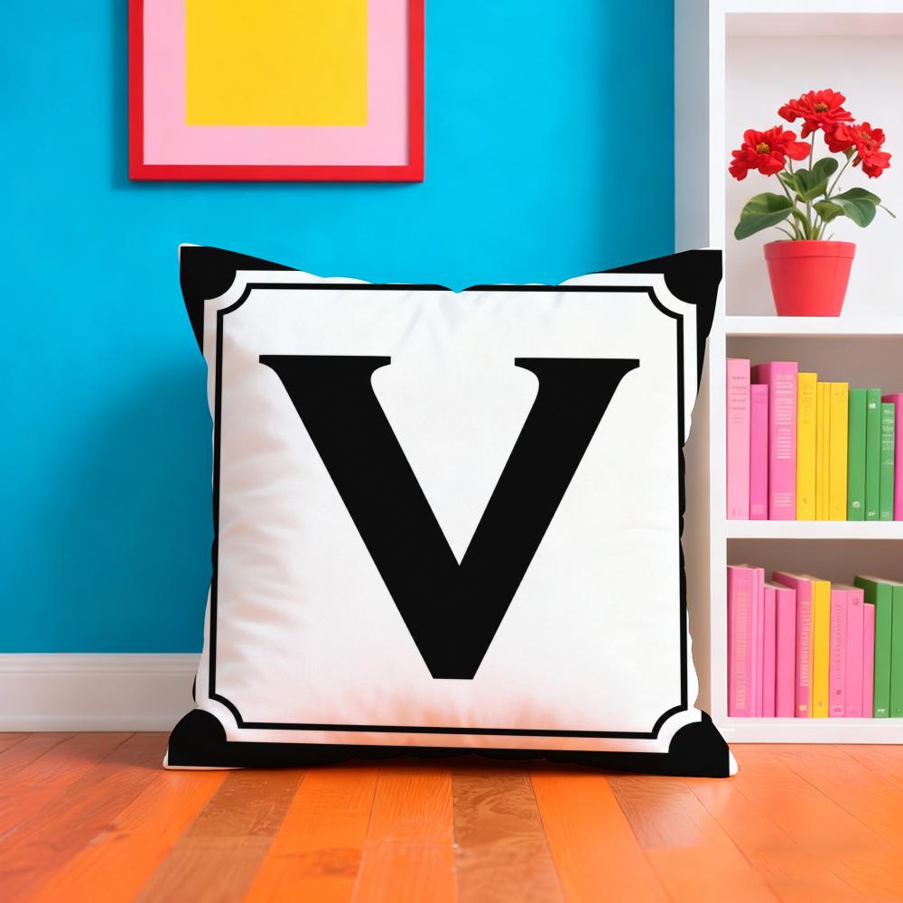 LOVE Simplified English Alphabet Cushion Cover Plush Fabric Soft DoubleSided Printed Sofa Warm Home Child Gift Pillow Case