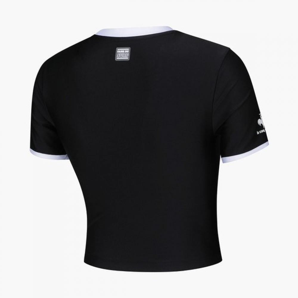 Le Coq Sportif Short sLeeve Crop Rash Guard Blk Qp222srs52