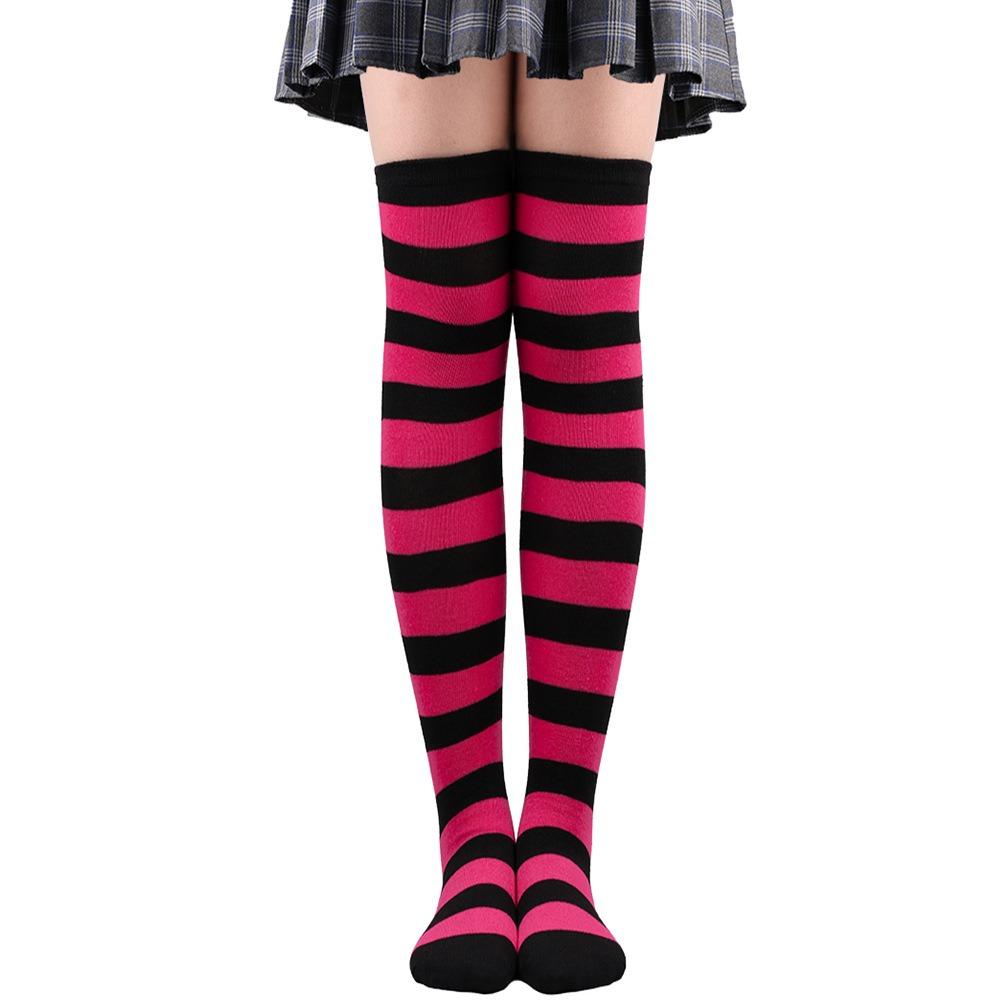 Warm Stripe Stockings Knitted Over Knee Socks Harajuku Style Cosplay Socks  Christmas Gift