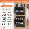Foldable Shoe Storage Hanger with Adhesive Pockets Space Saving Wall Mounted Organizer for RV Wardrobe Camping Shoe Rack