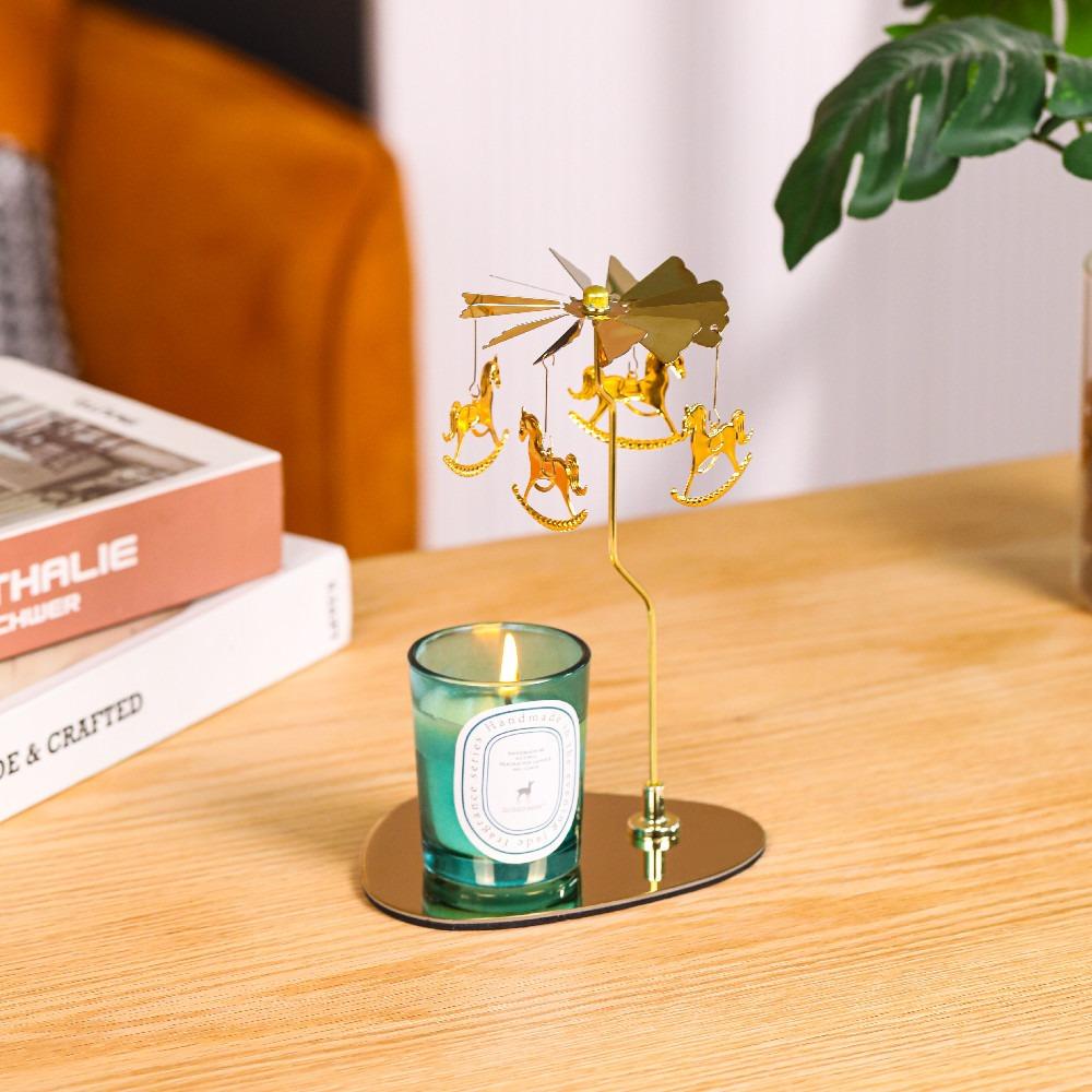 С вращающейся подставкой-подсвечником из нержавеющей стали, подсвечник для чайной свечи, романтический вращающийся подсвечник, подарок