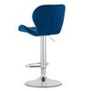 WEST stool - navy blue velvet / chrome base