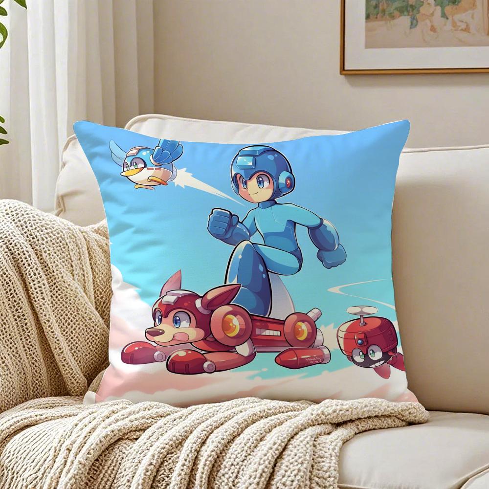 Classic Retro Japanese Game RRockman Mega Man Cushion Cover Pillowcase Antidustmite living Room Sofa Decor Cushion Room