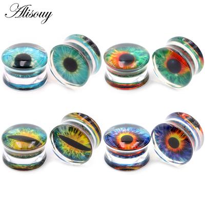 Alisouy, 2 шт., прозрачные круглые акриловые глазные ушные манометры, туннельные заглушки, расширитель для тела, серьги-расширители, пирсинг, украшения для тела