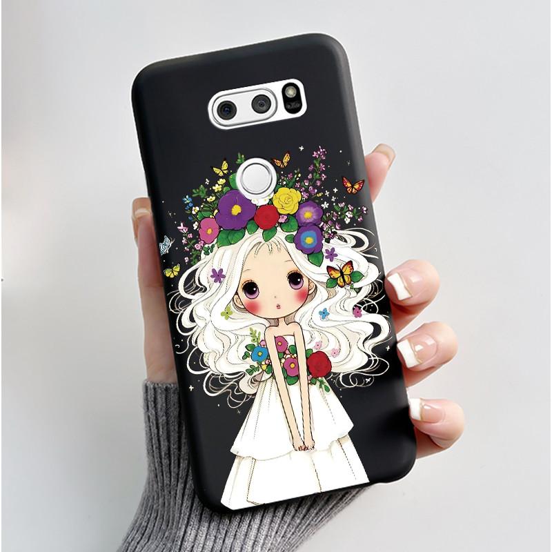 Чехол для LG V30 V30+ V30S V30S+ V35 V35+ ThinQ Тонкий Мягкий Черный Силиконовый Чехол Эстетичный Роскошный Милый Крутой Задняя Крышка для Мальчиков Девочек
