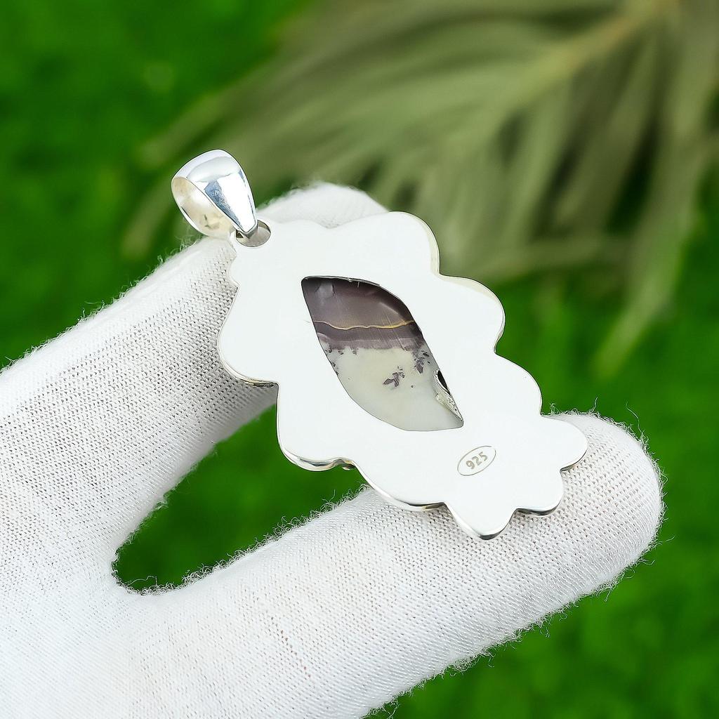 Серебро 925 пробы Маркиза Камень Яшма Кофейное зерно Уникальная Свадьба Новый Кулон