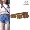 Simple Oval Buckle Pin Buckle Women'S Belt Leather Decorative Suit Skirt Women'S Belt Women