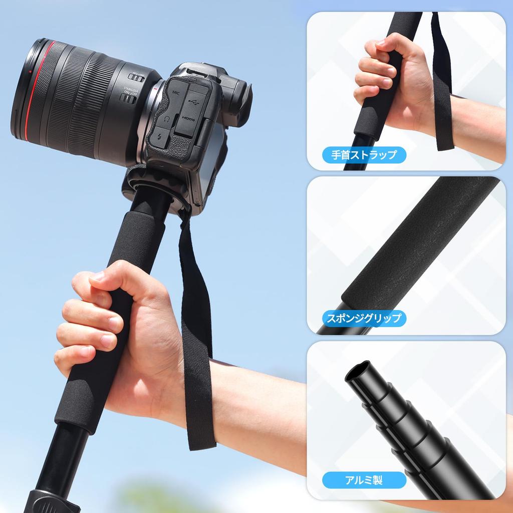 Ulanzi TB12 Monopod for Aluminum 5kg Load Lever Telephoto Sports Sports and Metal Compatible with DSLR Video Cameras Cameras, Self-Standing,