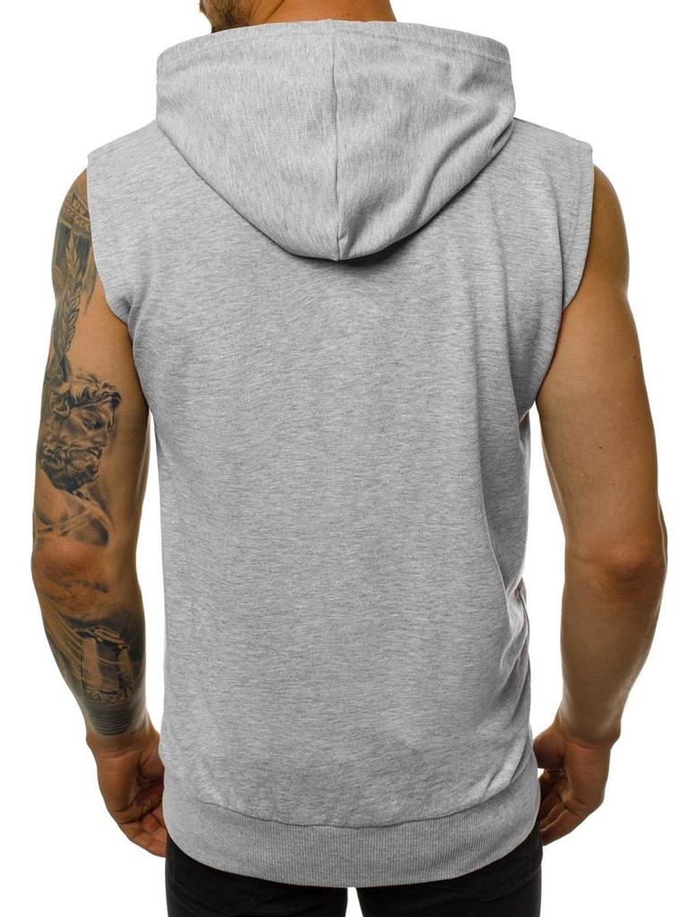 Мужской спортивный модный жилет, новый весенний спортивный жилет без рукавов для фитнеса, мужской жилет на молнии с капюшоном, верхняя одежда