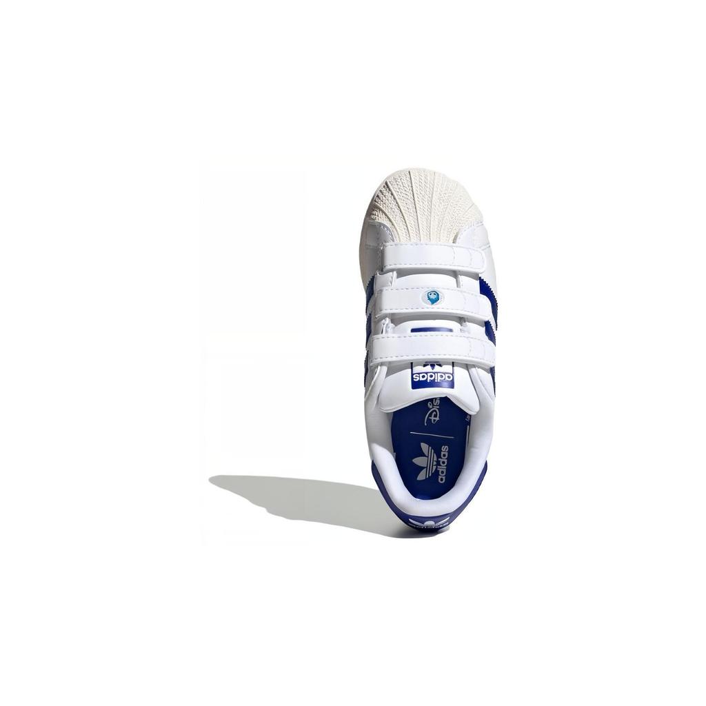 Adidas Originals Superstar Casual Comfortable Slip-Resistant Durable Low-Top Kids Skate Shoes Kids Sneakers White Blue IE8249
