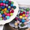 10Pcs 15mm Felt Poms Decorative Handmade Funny Handcrafted DIY Wool Felt Earrings Headband Craft Poke Ball Clothing Accessories