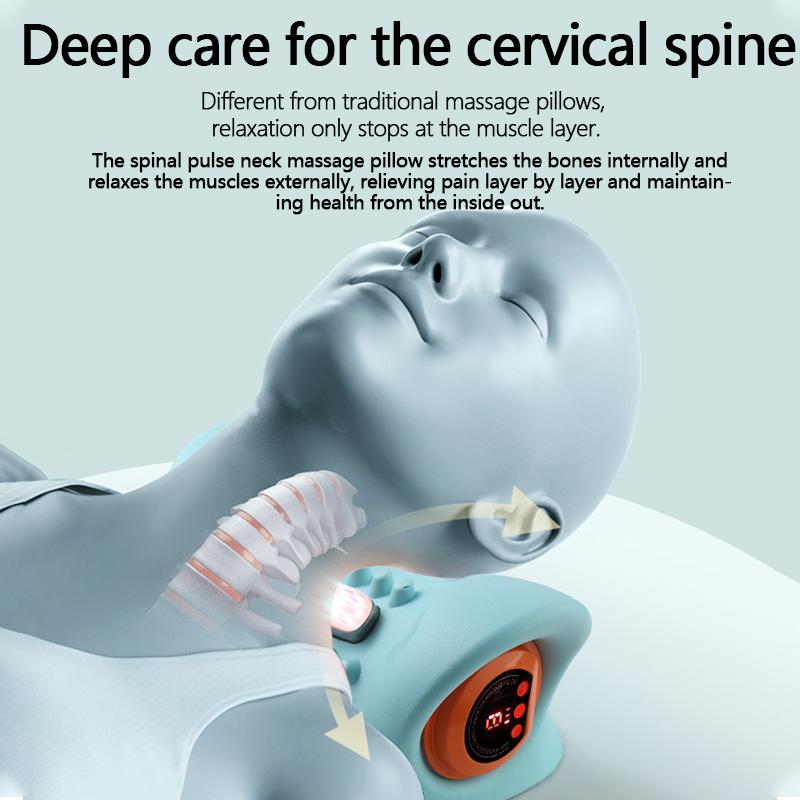 Electric Shiatsu Massage Pillow EMS Neck Massager with Heat Vibration for Pain Relief Deep Tissue