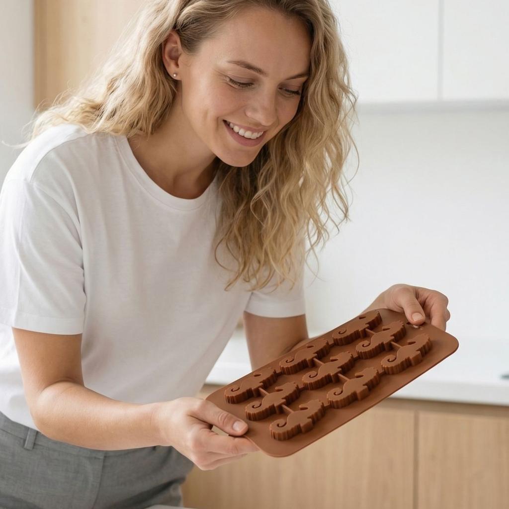 Animals Ice- Mold - Ocean Animals Turtle,Dolphins,Penguins,Silicone Mold For Baking Muffin Cake, Chocolate,Candy, Soap