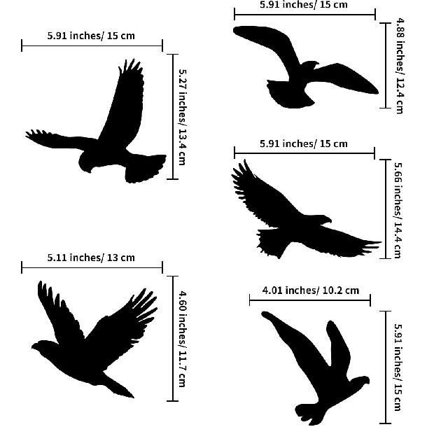 Boao 20 Pieces Anti-Collision Window Bird Shape Windows Sticker Decals Bird Shape Window Stickers Clings for People and Birds Strikes Prevention on