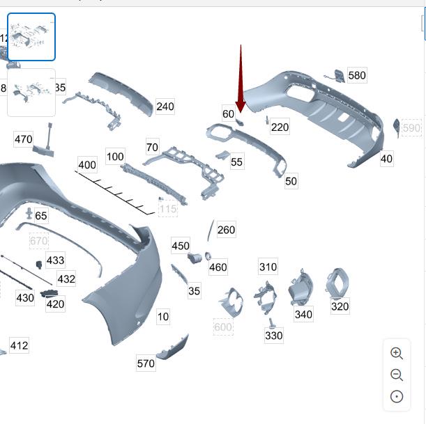 Mercedes-Benz W167 Крышка буксировочного крюка заднего бампера A1678853905, Гальваническое покрытие