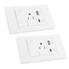 2 шт. Настенная розетка с одним выключателем 15А, 3-контактная, AC 10 Вт, USB Type-C 2.1А, Настенная розетка