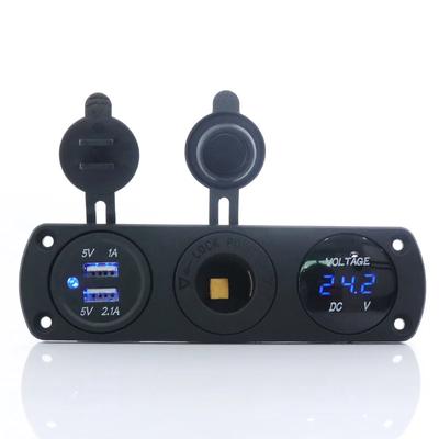 3 в 1 панель 12 В 3,1 А двойной USB автомобильное зарядное устройство светодиодный вольтметр прикуриватель розетка адаптер DIY комплект для морского грузовика