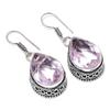 Pink Kunzite Gemstone Handmade 925 Sterling Silver Jewelry Earring 1.50