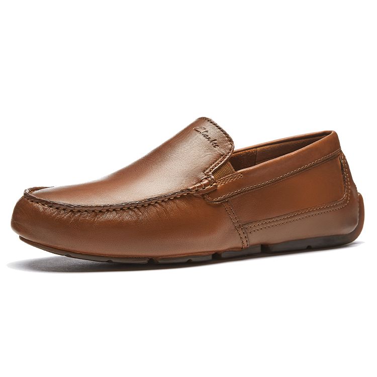 Clarks Модные повседневные слипоны из ПУ мужские кроссовки Коричневые 26163544