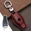 Leather Car Key Cover Case Fob For Mercedes Benz E300l C260l A200l C200l C180l Glc260 Gla200 CLS CLA CClass W202 Keychain