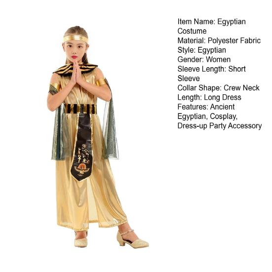 Костюм королевы Клеопатры для девочек, детский, платье Древнего Египта, аксессуар для косплея на Хэллоуин, для маскарадных вечеринок