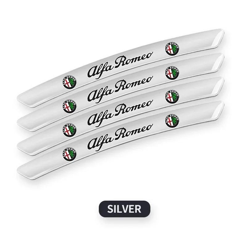 Car Stickers For Alfa Romeo Car Styling 4Pcs Aluminum Wheel Rim Sticker Decal For Alfa Romeo Giulia Stelvio Giulietta 156 159 14