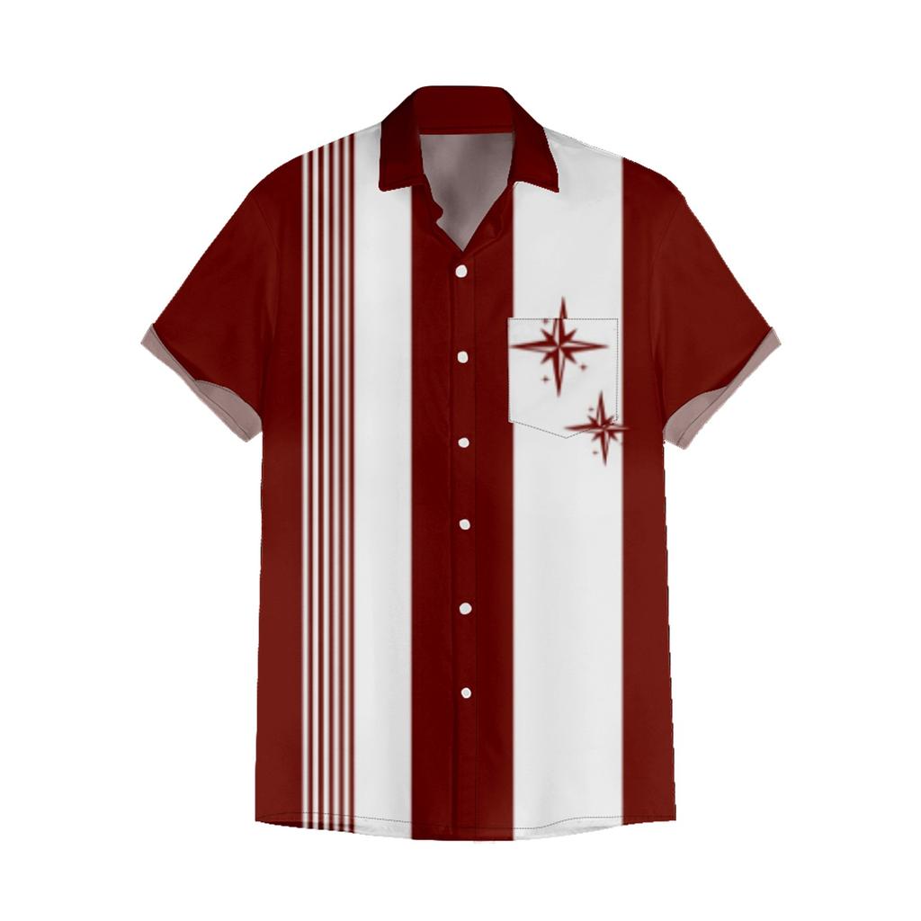 Мужские гавайские рубашки с короткими рукавами и пуговицами с принтом. Мужские повседневные модные рубашки с короткими рукавами.