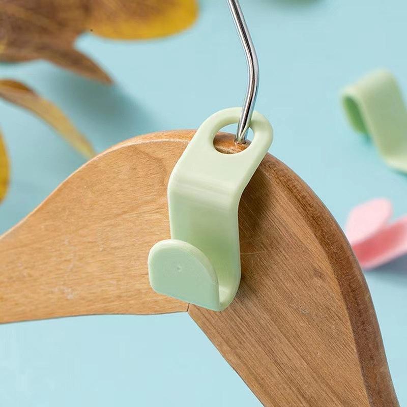 50Pcs Mini Clothes Hanger For Wardrobe Connector Hook Plastic Wardrobe Coat Extender Clips Holder Space Saving