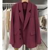 Малиновый повседневный женский пиджак свободного покроя в корейском стиле с уличным пальто