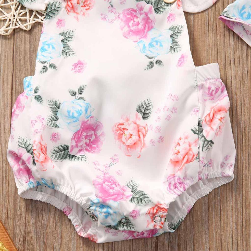 Toddler Kids Baby Girl Clothes Tops Romper Bodysuit+Headband Sunsuit Outfit Set