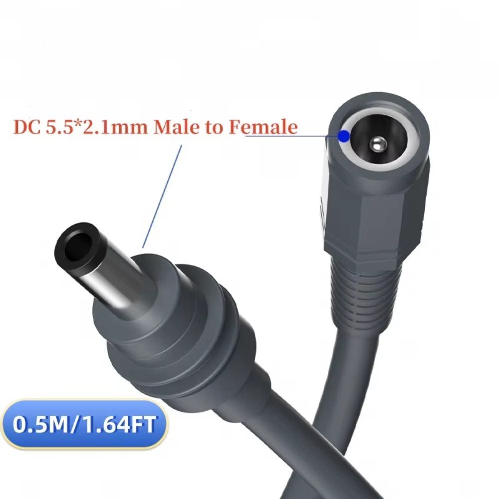 DC Male To Female Extension Adapter Cable 0.5-20M 20AWG Power Cable Cord DC5521 PVC Power Supply Cord for Starlink Mini Outdoor