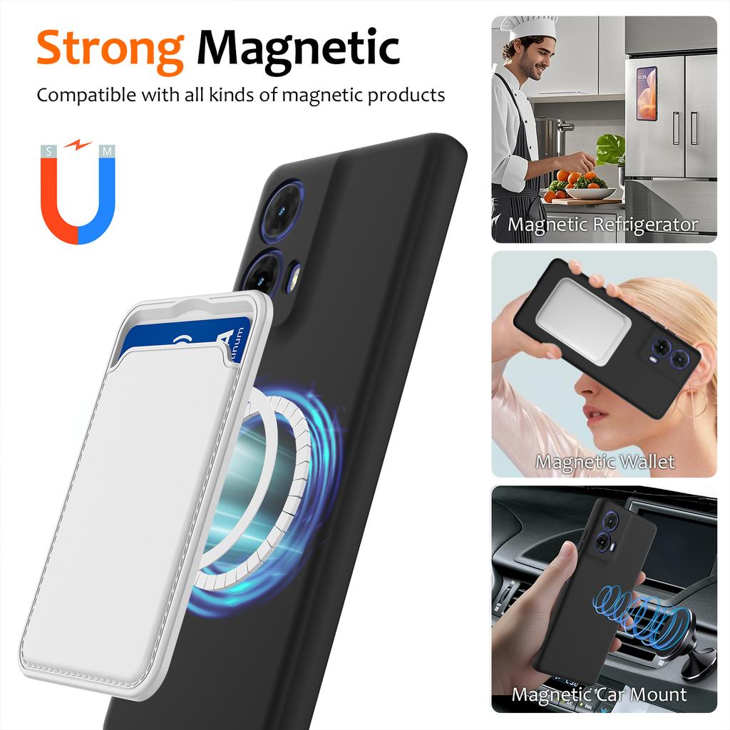 For Motorola Moto G24 4G Magnetic Case Anti-Drop Liquid Silicone Phone Cover