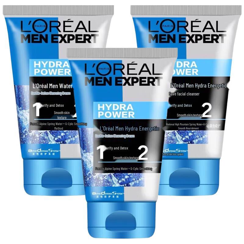 L'Oréal Очищающее средство HydraPower для мужчин, 3 шт.
