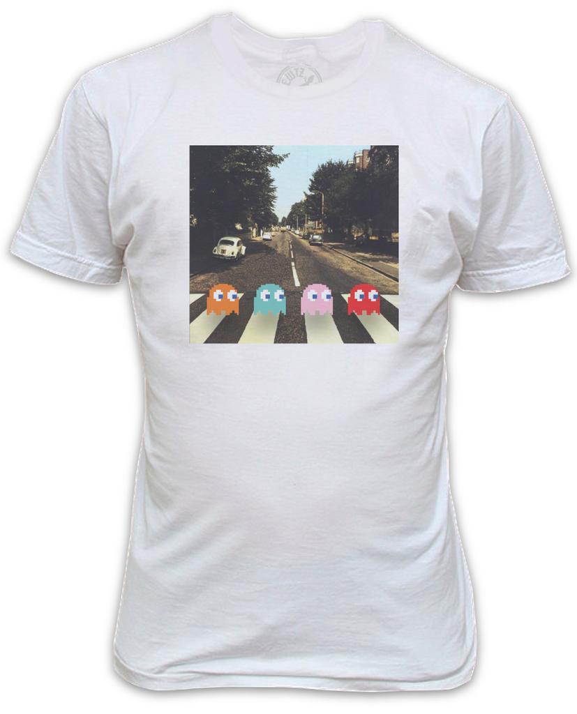Abbey Road Pacman Ghosts T-Shirt Great Gift Gamer Beatles Fan