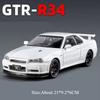 1:Модель Gtr R34 в масштабе 24 Игрушки Литой сплав Автомобиль Двери открываются Со звуком Свет Оттягивание Миниатюрные модели Транспортные средства Коллекционный подарок для мальчика