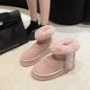 Fashion 2024 Winter Snow Boots Warm Outdoor Boot Ladies Basic Platform Cotton Shoes Women Furry Ankle Boots Faux Suede Plush Snow Boots