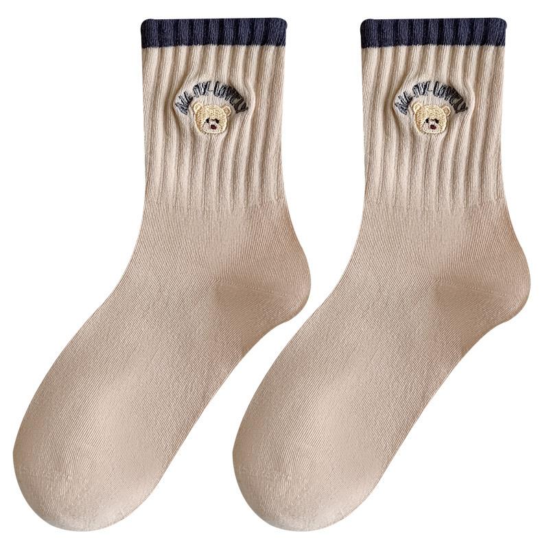 Женские осенне-зимние новые трендовые носки-гольфы из чистого хлопка, дышащие, дезодорирующие, влагоотводящие