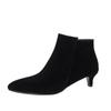 Cow Suede Winter Round Toe Med Thin Heels Modern Boots Women Big Size 43 Zipper Basic Clothing Ankle Boots