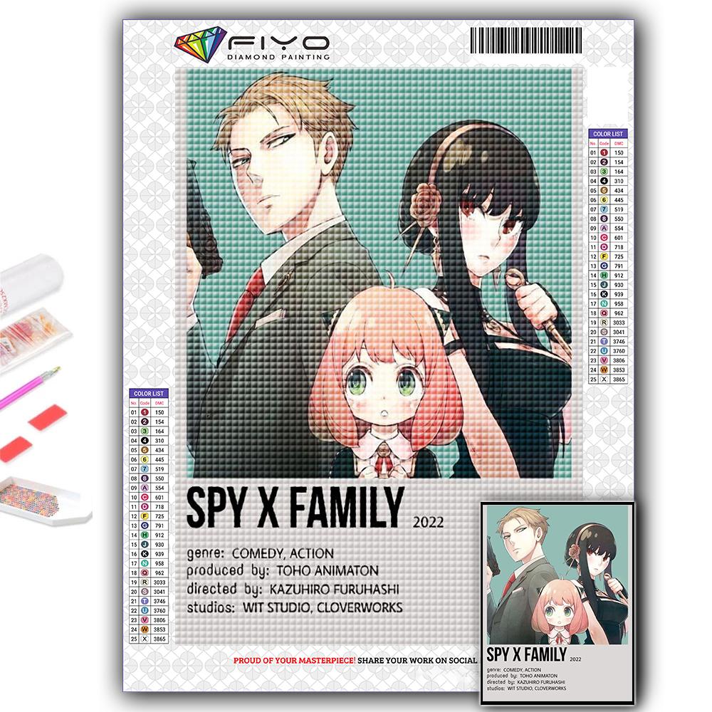 5D Diy Алмазная картина Аниме Плакат Шпионская семья Вышивка крестиком Полный Алмазная вышивка Мозаика