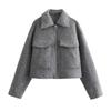 Women's Fall and Winter Short Loose Casual Tweed Jacket