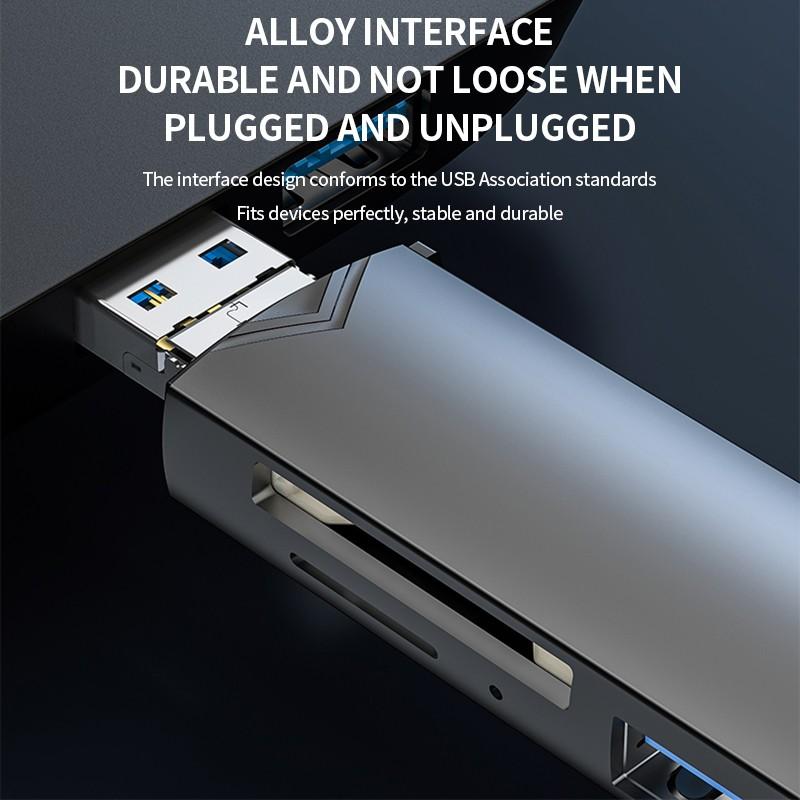 Type C Micro Sd Card Reader Type C To Usb Otg Adapter 6 In 1 USB 3.0 TF Card USB Flash Drive Type C Card Reader