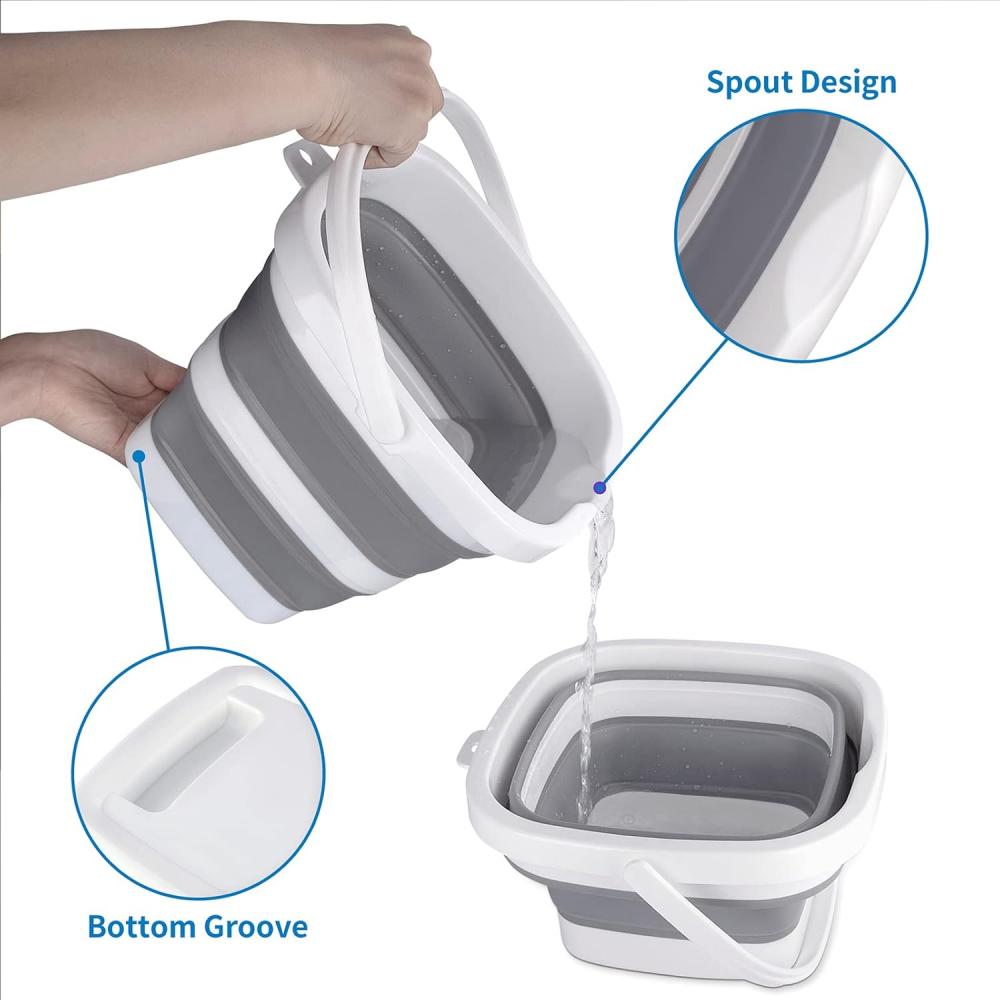 Convenient and Easy-to-store Foldable Bucket Cleaning Bucket with Handle, Foldable Design, Suitable for Home, Camping, RV, Clean