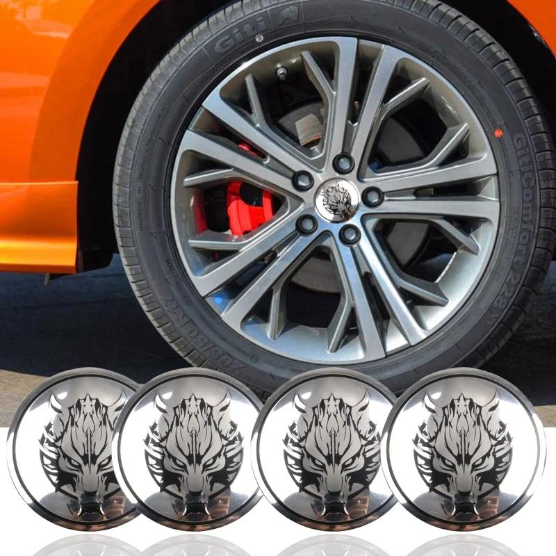 4Pcs 56mm Wolf Dragon Emblem Car Wheel Center Hub CapsStickers for Mercedes Benz BMW Lexus Mazda Tesla Ford Chevrolet KIA