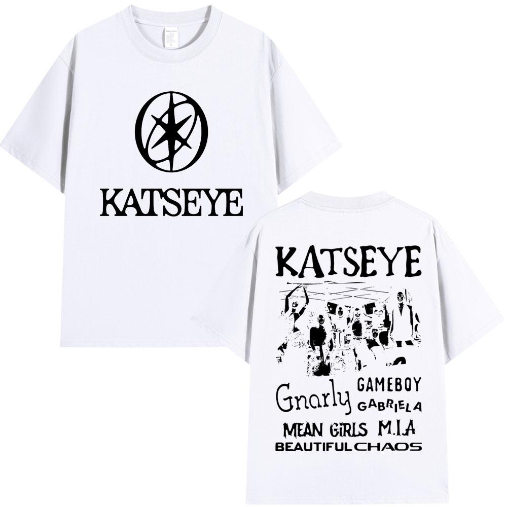 Kpop Katseye pattern mens and womens Tshirts large size roundneck shortsleeved cotton casual Tshirts streetwear