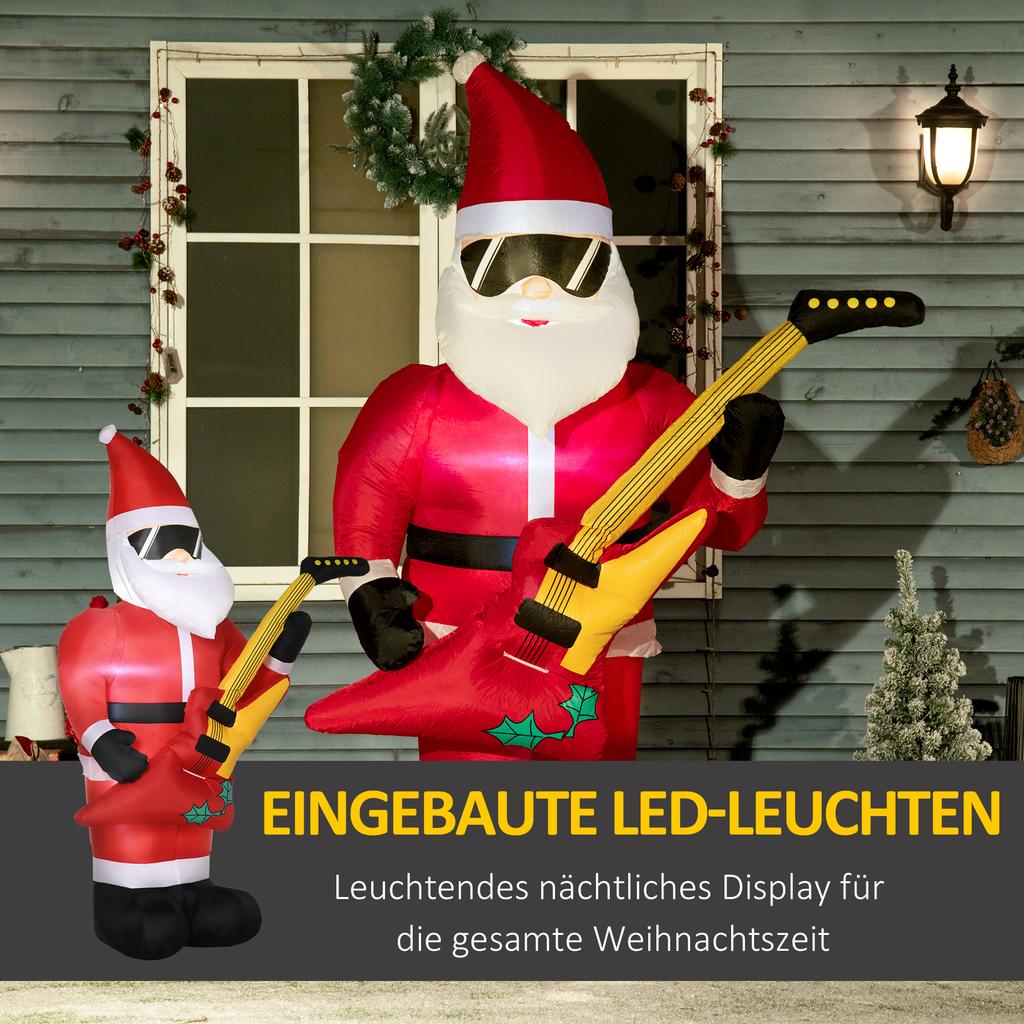 Christmas Decoration Inflatable Santa Claus Outdoor Christmas Decoration, Incl. Blower, 140 m, Red + White
