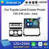DSP Stereo For Toyota Land Cruiser Prado 120 3 III 2002 2003 2004 2005 - 2009 Android 14 Wireless Carplay GPS Navi 4G Head Unit