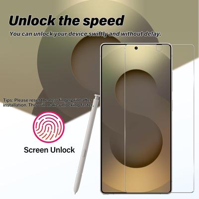 BIGFACE Защитное стекло для экрана Galaxy S25 Ultra + Защита для линз камеры [Набор 2+2][Совместимо с чехлом][Защита от царапин][Ультразвуковой отпечаток пальца]