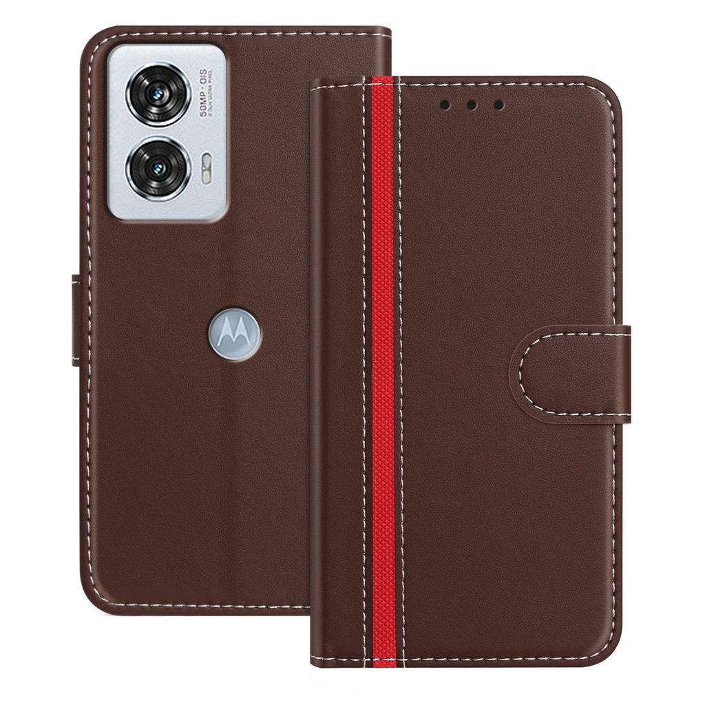 For Motorola Edge 50 Fusion 5G Phone Cases Wallet Stand Color Splicing Leather Cover with Magnetic Clasp