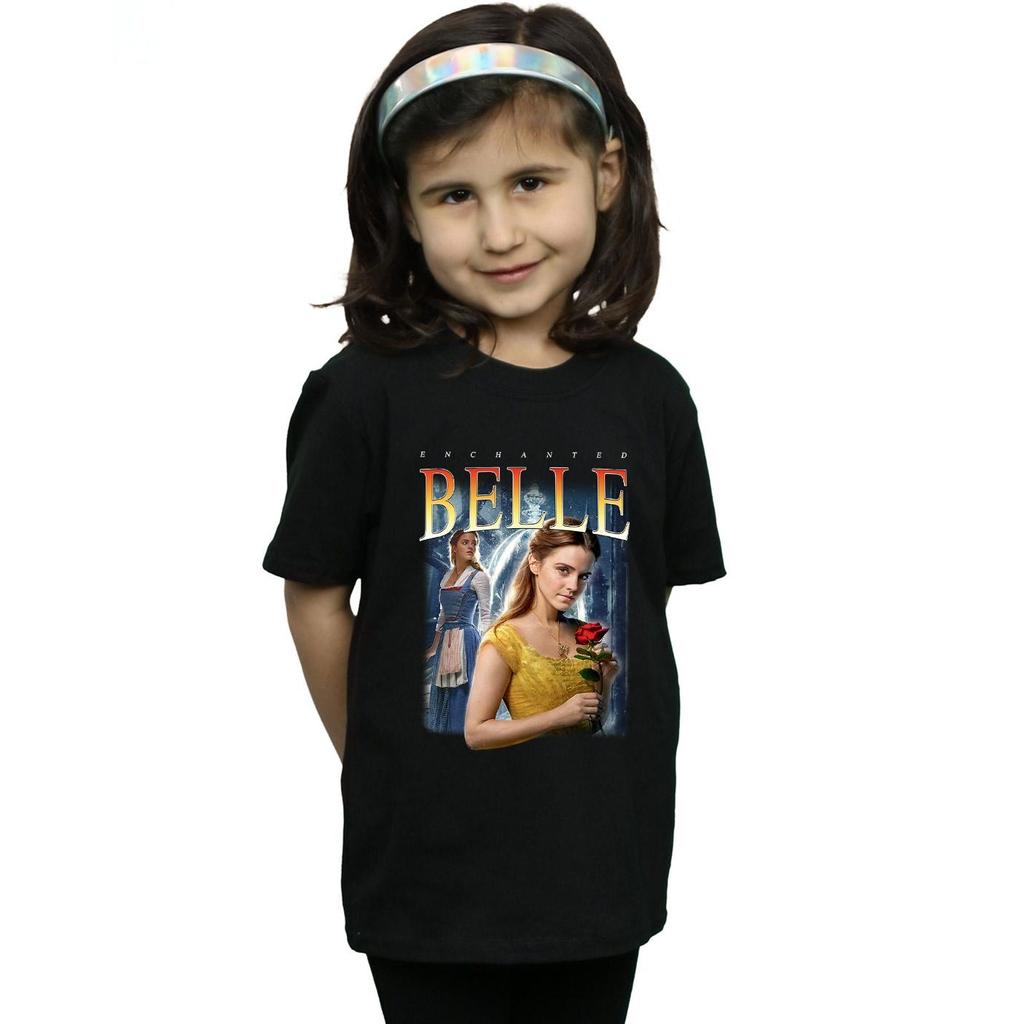 Disney Хлопковая футболка для девочек «Красавица и чудовище» Belle Montage